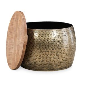 Grande table basse martelée couleur or électro placage table basse pour maison hôtel salon prix de gros inde - Product Image 5