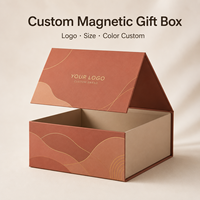 Boîtes rigides magnétiques personnalisées en terre cuite beige doré à motif vague, boîtes cadeaux multi-scénarios personnalisées avec insert pour produits de soin et cosmétiques