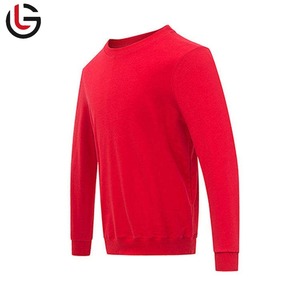 เสื้อกันหนาวคอกลมของผู้ชายแห้งเร็วระบายอากาศได้ดีสีพื้นผ้าโพลีเอสเตอร์/ ผ้าฝ้ายผสมฤดูใบไม้ร่วงโลโก้แบบกำหนดเอง - Product Image 2