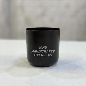 Iron Empty <b>Black</b> Powder Coated <b>Candle</b> Cup with Mat Lid for Soy Wax to Manufacture <b>Candles</b> Flat Bottom Supplier India - Product Image 2