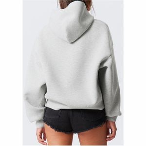 เสื้อฮู้ดดี้ผู้หญิงแบบสวม แขนยาว ทรงหลวม สไตล์ลำลอง แฟชั่น สีพื้น ดีไซน์ไหล่ตก รุ่นใหม่ล่าสุด - Product Image 2