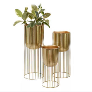 Maceta de exhibición interior para decoración del hogar Maceta de pie Metal Hierro Negro Soporte Circular Decorativo - Product Image 5