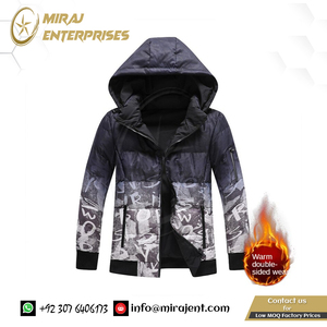 เสื้อแจ็กเก็ตขนเป็ดกันลมสำหรับผู้ชายใส่ได้ทั้งสองด้านให้ความอบอุ่นหนากันน้ำได้ฤดูหนาวฤดูใบไม้ร่วง - Product Image 5