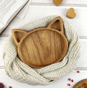 Platos de madera de acacia natural OEM ODM de alta calidad para niños bandeja de comida vajilla de fiesta al por mayor buen precio de fábrica India - Product Image 2