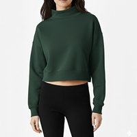 Nueva Llegada: Sudadera Personalizada para Mujer, Cuello Alto, Estilo Boxy, Delta Lambda Phi, Tejido de Poliéster/Algodón Grueso, Estampado Frontal, para Invierno