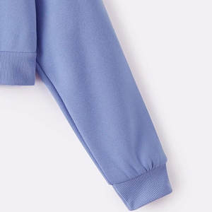 Sudaderas con capucha recortadas de estilo único 2025 para mujer 100% algodón ecológico transpirable logotipo personalizado precio bajo - Product Image 3