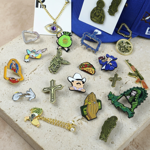 Ready Ship Custom Enamel Antique Imitation Modern Letterpress Printed Golf Cowboy Anime Cross Chain <b>Magnetic</b> <b>Badges</b> Brooches - Product Image 1