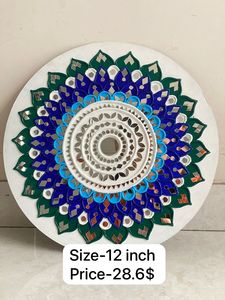 Azul y blanco moderno Lippan barro espejo arte MDF arte hecho a mano ofertas de arte en uso al por mayor para el Interior del hogar - Product Image 3