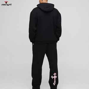 Survêtements décontractés en coton respirant à capuche pour l'hiver, très vendus, de haute qualité, couleur contrastée, jogging - Product Image 3