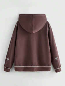 Sweats à capuche zippés pour hommes avec strass 100% coton LOGO personnalisé lourd sans ficelle Sweats à capuche surdimensionnés avec strass - Product Image 2