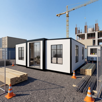 Maison conteneur modulaire pliable et extensible 20ft 40ft en acier, préfabriquée de luxe, pour bureau, bar, villa extérieure, écologique et contemporaine