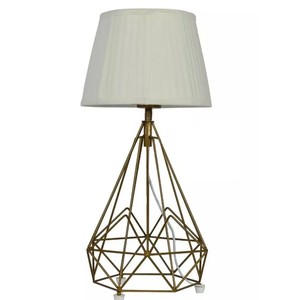 Lámpara de mesa de lujo moderna antigua oro y blanco acabado lámpara de mesa de metal para la decoración del hogar - Product Image 4