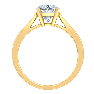 Bague pour femme en or jaune et blanc 9 carats, design classique de luxe, 2,28 carats, clarté VS, diamant de laboratoire, couleur EF, taille brillant, bijoux - Product Image 3