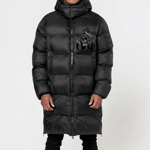 Chaqueta de invierno para hombre, chaqueta acolchada, diseño personalizado y elegante, con capucha, cuello alto, impermeable, a prueba de viento, con letras. - Product Image 1