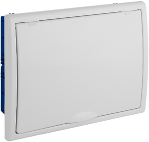 Scatola da incasso per parete divisoria cava, 12 elementi, pannello e porta bianca, 277x220x72mm. (Solera 8688HGW) - Product Image 1