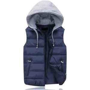 Vestes bouffantes à capuche sans manches pour hommes Design et logo personnalisés Haute qualité mode hiver porter vers le bas gilet bouffant - Product Image 4
