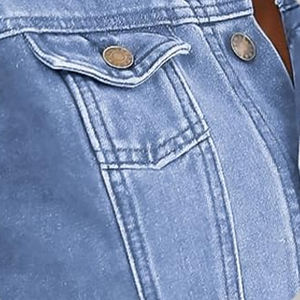 Chaquetas vaqueras cortas transpirables informales a la moda con logotipo personalizado a la venta, chaqueta vaquera transpirable económica para mujer - Product Image 3