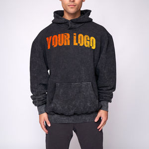 Vente en gros de pulls à capuche délavés à l'acide de haute qualité de différentes couleurs 100% coton Streetwear en coton surdimensionné et lourd pour hommes - Product Image 4