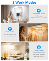 Lampu LED isi ulang USB-C 3W/5W, kontrol Remote & tombol, Sensor gerak, warna dapat disesuaikan, untuk Kabinet, meja, lemari dalam ruangan