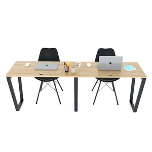 Mesa Modular Trapeze Minimalista Moderna para 2 Personas, 200x50cm, Madera Contrachapada de 18mm con Revestimiento de Melamina, Independiente, HBTC034 - Product Image 2