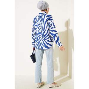 Camisa Estampado Cebra Azul Marino - Product Image 3