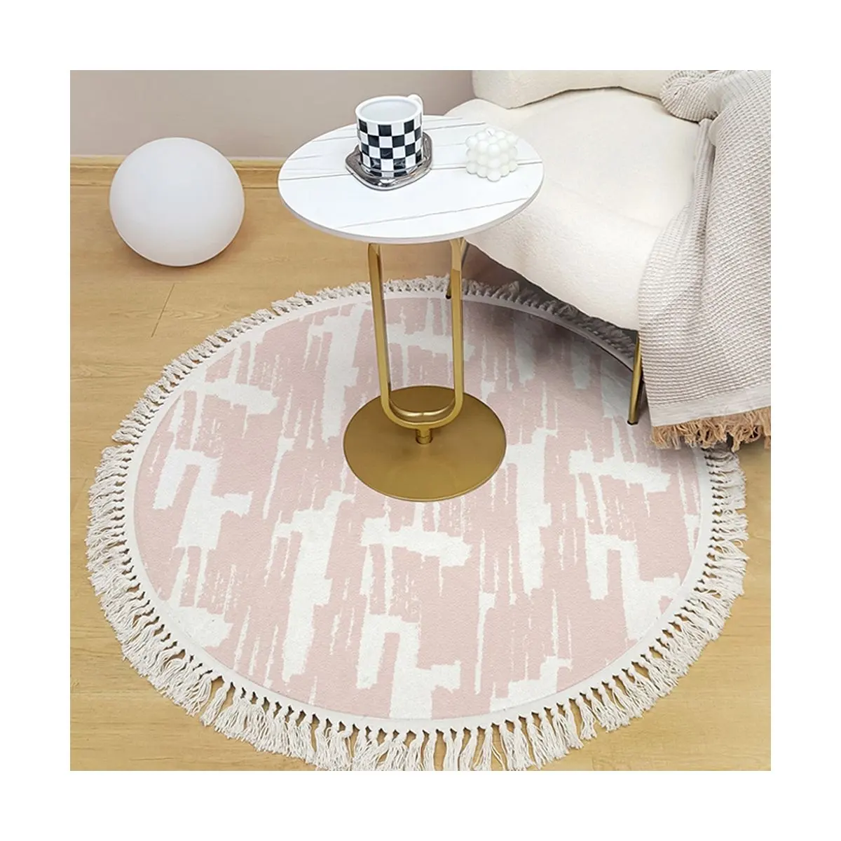 Home Decoration Carpet Super Soft Faux Cashmere Fringed Rug Area Carpet Tassel Rug Non-Slip Carpet Shaggy Area Rug