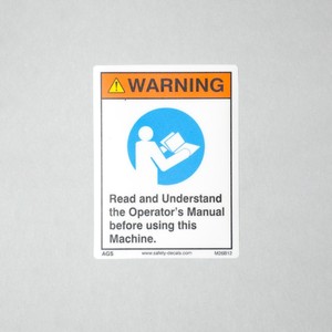 Calcomanía de Advertencia de Confiabilidad de la Máquina AGS M26, Adhesivo 3M Resistente a Arañazos e Impermeable - Leer el Manual del Operador para Reducir - Product Image 4