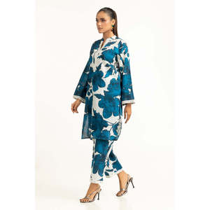 Ensemble coordonné en coton à rayures verticales imprimées, tenue décontractée 2 pièces pour le printemps/été, taille XS - IPST-44466 - Product Image 2