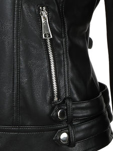 เสื้อแจ็คเก็ตฤดูหนาวสำหรับผู้หญิง ทำจากหนัง PU คลาสสิก ผ้าฝ้ายถัก กันน้ำ โลโก้สั่งทำได้ แห้งเร็ว ระบายอากาศดี เป็นมิตรกับสิ่งแวดล้อม คุณภาพสูง - Product Image 4