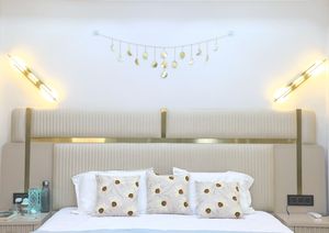 พวงดอกไม้ประดับดวงจันทร์สีทองแบบแฮนด์เมดสำหรับตกแต่งผนังระยะ15ข้างแรมและงานวันเกิด - Product Image 5