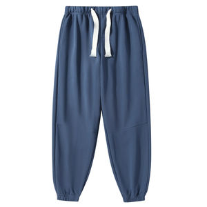 Pantalon de survêtement lourd pour les amoureux de l'hiver Pantalon de survêtement en laine de couleur unie Loose Straight Leg Casual Closed Leg pour hommes - Product Image 3