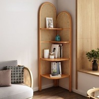 Étagère d'angle en rotin moderne de haute qualité armoire de rangement flottante armoire d'angle murale meubles de maison fabriqués au Vietnam