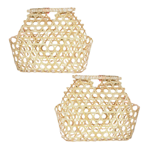 PANIER CADEAU EN BAMBOU Durable Durable, réutilisable et parfait pour les paniers de fruits, les pique-niques ou le rangement Décoration intérieure - Product Image 1