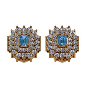 Lab Grown Diamond <b>Stud</b> Earrings 14K Solid Gold 3.13 Ct 5.40 Gram for Women Classic Party Wear - Product Image 1