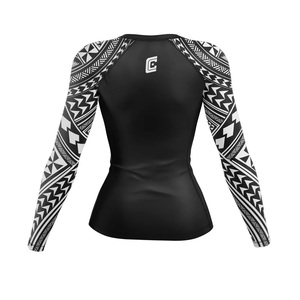 Rashguard à manches courtes respirant pour homme, noir et rouge - Product Image 6