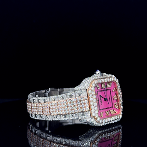 Caja cuadrada de acero inoxidable para hombre de lujo Cuarzo ETA 41mm Esfera analógica Pantalla de números romanos Botón de cierre oculto Reloj - Product Image 2