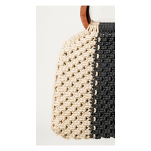 Macrame กระเป๋าผ้าฝ้ายทำมือสำหรับผู้หญิงกระเป๋าช้อปปิ้งและเครื่องสำอางมีที่จับคู่ - Product Image 5