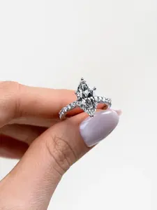 Bague de luxe vintage en argent 925 avec zircon pour couples, fabrication de bijoux de mariage - Product Image 2