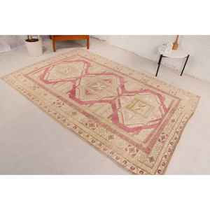 Vintage <b>Runner</b> Rug 0.4x7.6 ft (13x233 cm), Turkish <b>Red</b> Abstract Wool Rug - Product Image 2