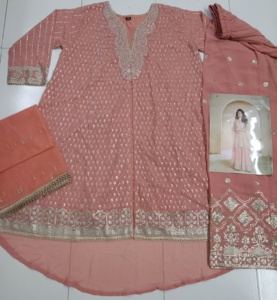 Design moderne Bon prix Vêtements occasionnels Georgette de renard lourd avec broderie Costume Salwar Fournisseur mondial - Product Image 5