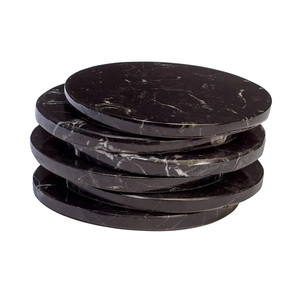 Posavasos de cristal de alta calidad, uso de regalo, posavasos de mármol negro artesanales de piedra para beber, mayorista de curación de piedra Natural - Product Image 1