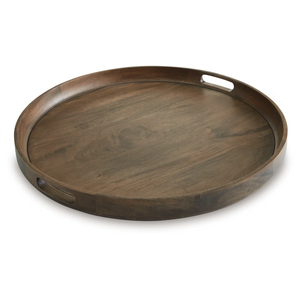 Plateau en bois rond en acacia de conception supérieure fruits en bois massif forme ronde maison tasse à eau plateau de tasse à thé plateau de service en bois - Product Image 1