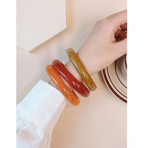 Premium Waterproof Resin Bangles for Women Modern Design Customizable Colors Logo-Trendy Jewelry for Young Women Business Gift - Product Image 1