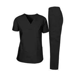 Venta superior Enfermeras Uniformes de hospital Dos piezas Estiramiento Spandex Pantalones Scrubs Traje Enfermería Jogger Mujeres Scrubs Uniformes Conjuntos - Product Image 2