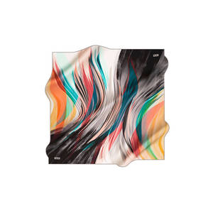 Vintage Designer Digital Print Black Silk Twill Rectangular Scarf - Product Image 1