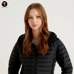 Chaqueta acolchada de invierno de longitud larga para mujer al mejor precio transpirable y a prueba de viento con acolchado de invierno único impreso Technics - Product Image 4