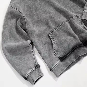 Nouvel arrivage de pantalons à capuche en molleton de coton délavé à l'acide pour hommes pantalons de survêtement décontractés unis et lourds pull pour l'hiver - Product Image 4