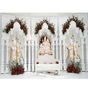 กรอบเวทีงานแต่งงานสีขาวแบบ 3 มิติ สไตล์เมห์ราบ กำลังเป็นที่นิยม - Product Image 1