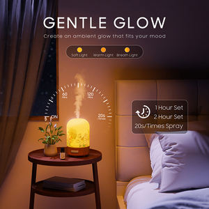 Lampe Led à base de grain de bois de fournisseur en gros en ligne Humidificateur d'air électronique mignon à ultrasons Diffuseur pour chambre de bébé et d'enfants - Product Image 6