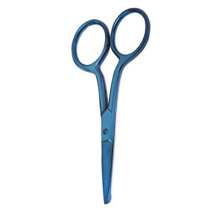 Tijeras para Barba con borde de maquinilla de afeitar de Color azul de alta calidad 4. Tijera alemana para barba y bigote de acero inoxidable - Product Image 5